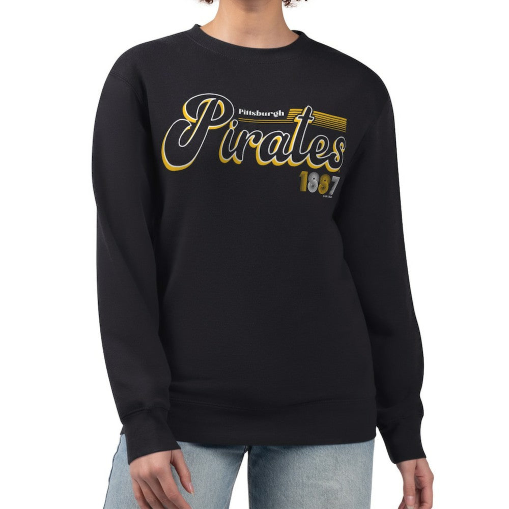 Pittsburgh Pirates Starter Women's Groovy Script Team Fleece Pullover Sweatshirt discount