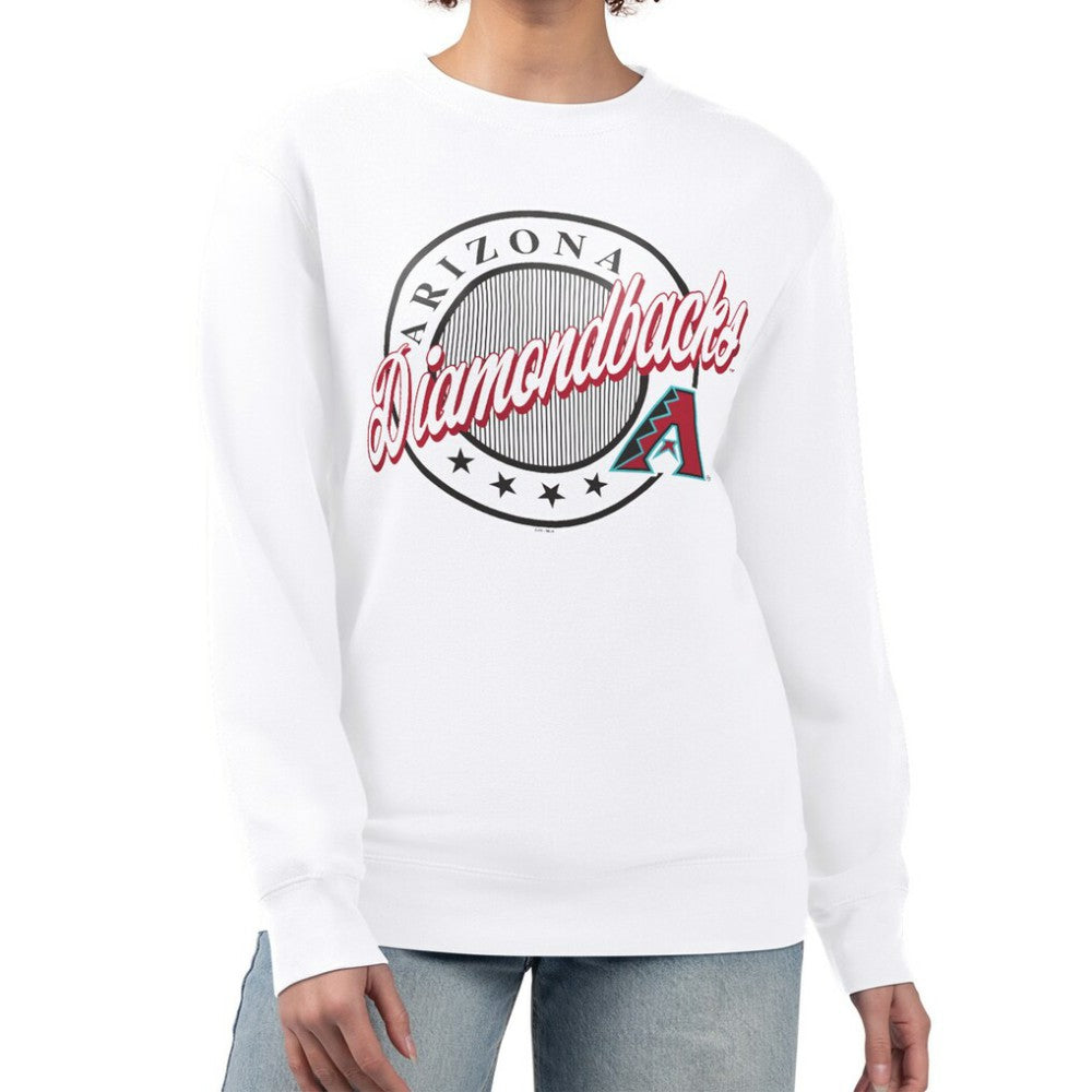 Arizona Diamondbacks G-III 4Her by Carl Banks Women's Pinstripe Circle Team Fleece Pullover Sweatshirt Clearance