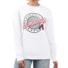 Arizona Diamondbacks G-III 4Her by Carl Banks Women's Pinstripe Circle Team Fleece Pullover Sweatshirt Clearance