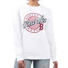 Boston Red Sox G-III 4Her by Carl Banks Women's Pinstripe Circle Team Fleece Pullover Sweatshirt Near Me