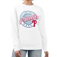 Philadelphia Phillies G-III 4Her by Carl Banks Women's Pinstripe Circle Team Fleece Pullover Sweatshirt Near Me