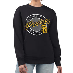 San Diego Padres G-III 4Her by Carl Banks Women's Pinstripe Circle Team Fleece Pullover Sweatshirt discount