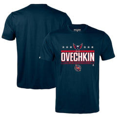 Alexander Ovechkin Washington Capitals Levelwear NHL All-Time Leading Goal Scorer Milestone Stars Name & Number Richmond T-Shirt Navy