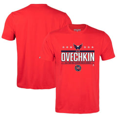Alexander Ovechkin Washington Capitals Levelwear NHL All-Time Leading Goal Scorer Milestone Stars Name & Number Richmond T-Shirt Red