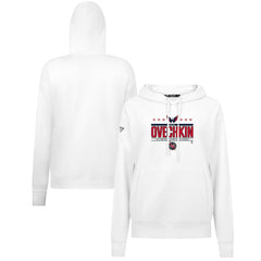 Alexander Ovechkin Washington Capitals Levelwear Women's NHL All-Time Leading Goal Scorer Milestone Stripes Name & Number Adorn Pullover Hoodie White