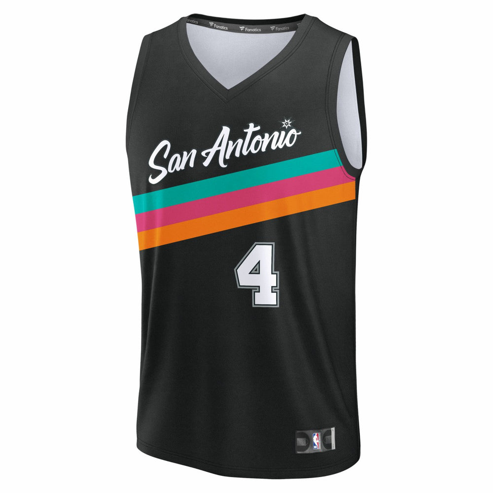 Fanatics - De'Aaron Fox San Antonio Spurs 2025/26 City Edition Fast Break Jersey - Black