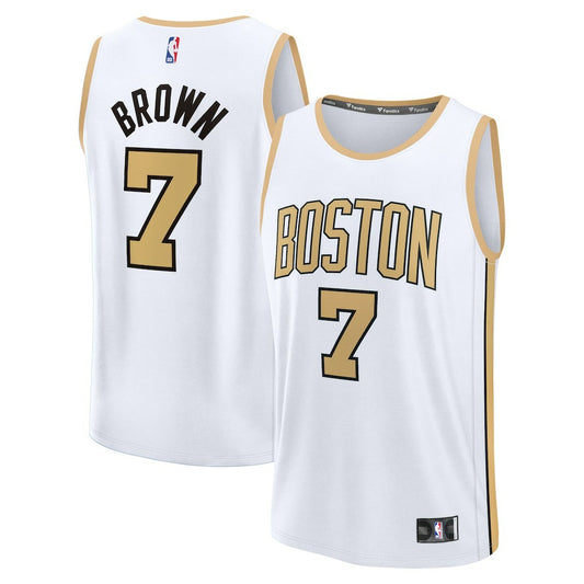 Jaylen Brown Boston Celtics 2025/26 City Edition Fast Break Jersey - White | NBA Jerseys