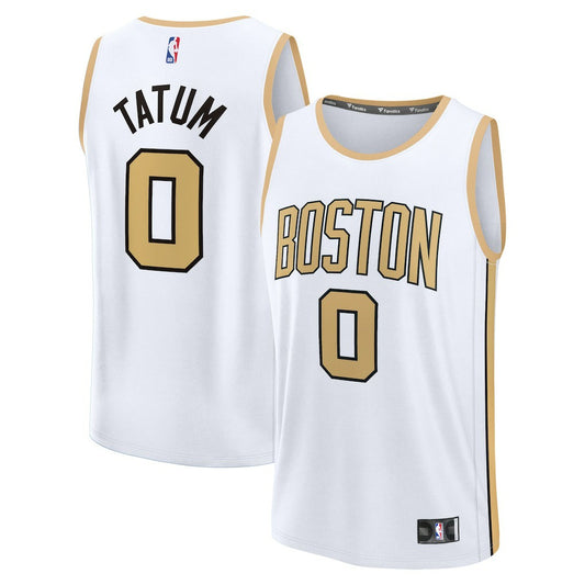 Jayson Tatum Boston Celtics Youth 2025/26 City Edition Fast Break Jersey - White | NBA Jerseys