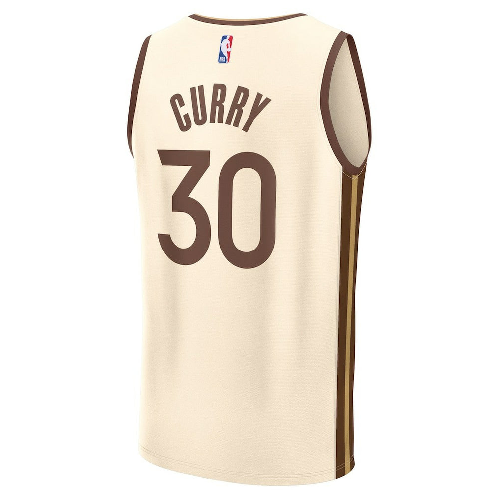 Fanatics - Stephen Curry Golden State Warriors Youth 2025/26 City Edition Fast Break Jersey - Tan