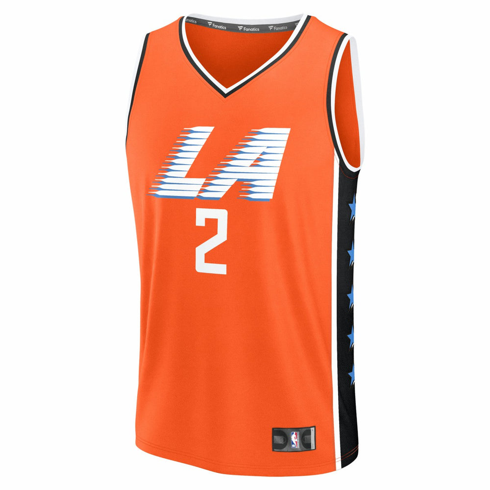 Fanatics - Kawhi Leonard LA Clippers Youth 2025/26 City Edition Fast Break Jersey - Orange