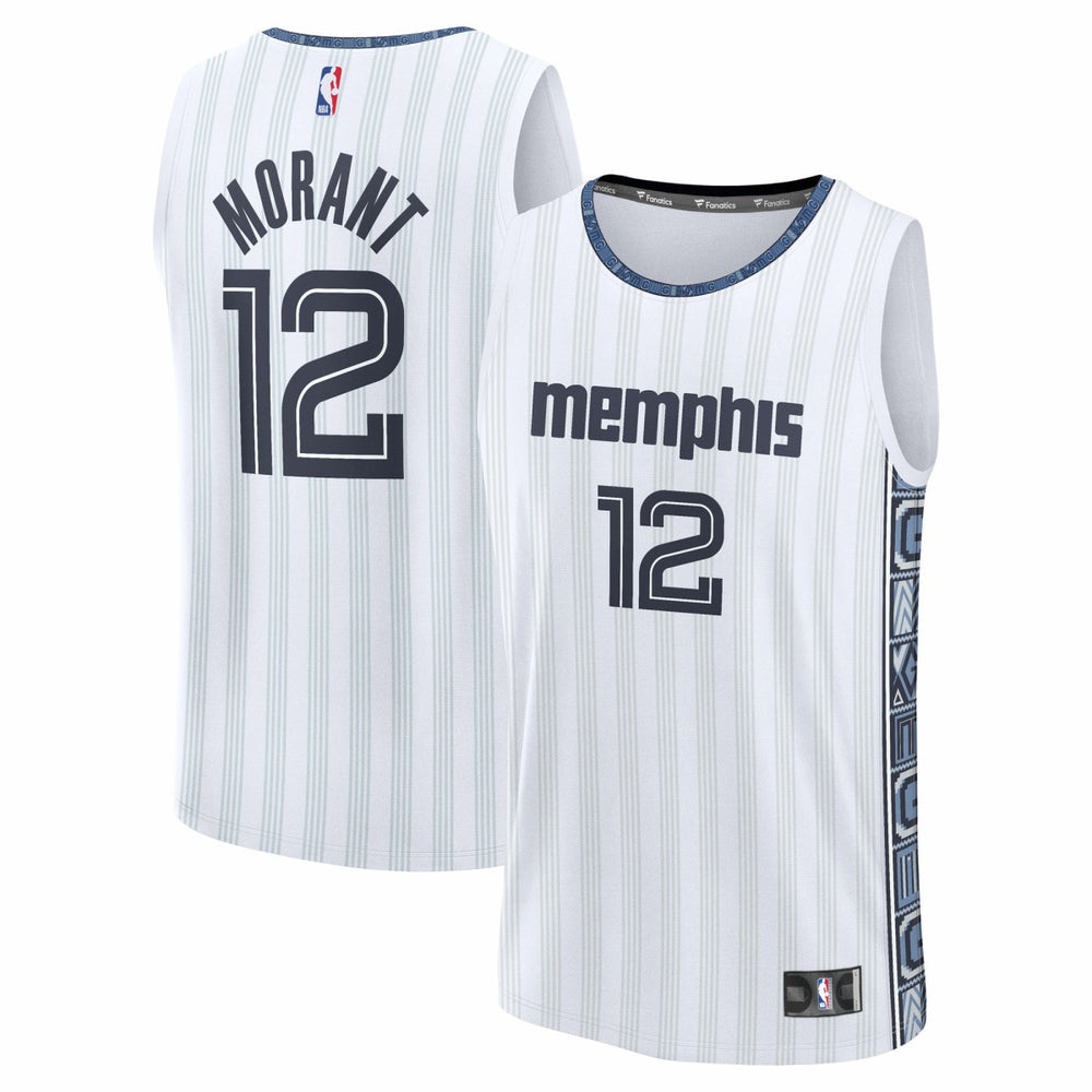 Fanatics - Ja Morant Memphis Grizzlies Youth 2025/26 City Edition Fast Break Jersey - White
