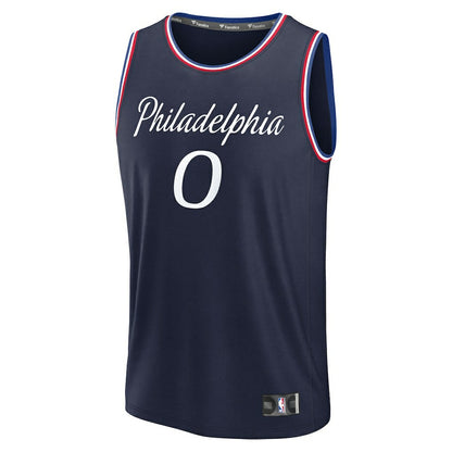 Tyrese Maxey Philadelphia 76ers Youth 2025/26 City Edition Fast Break Jersey - Navy | NBA Jerseys