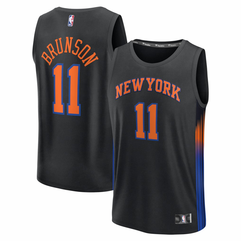 Fanatics - Jalen Brunson New York Knicks Fast Break Jersey - Statement Edition - Black