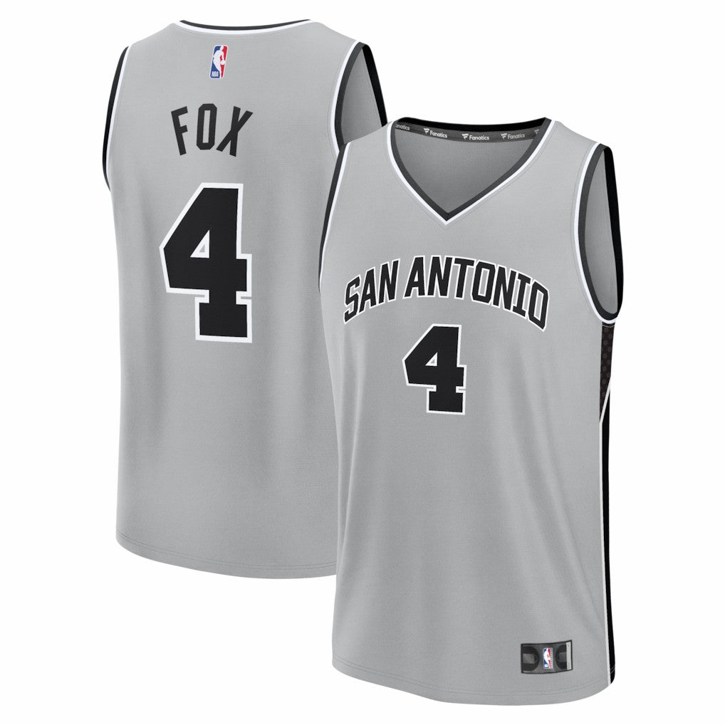Fanatics - De'Aaron Fox San Antonio Spurs Fast Break Jersey - Statement Edition - Silver