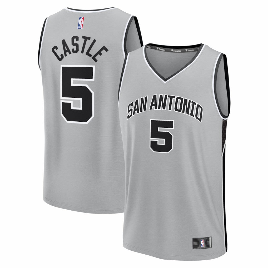 Fanatics - Stephon Castle San Antonio Spurs Youth Fast Break Jersey - Statement Edition - Silver
