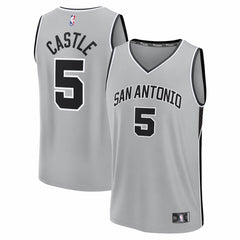 Fanatics - Stephon Castle San Antonio Spurs Youth Fast Break Jersey - Statement Edition - Silver