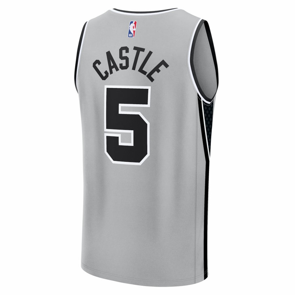 Fanatics - Stephon Castle San Antonio Spurs Youth Fast Break Jersey - Statement Edition - Silver