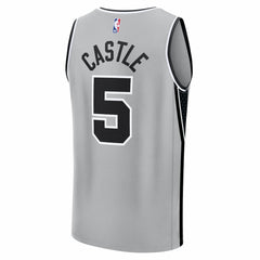 Fanatics - Stephon Castle San Antonio Spurs Youth Fast Break Jersey - Statement Edition - Silver