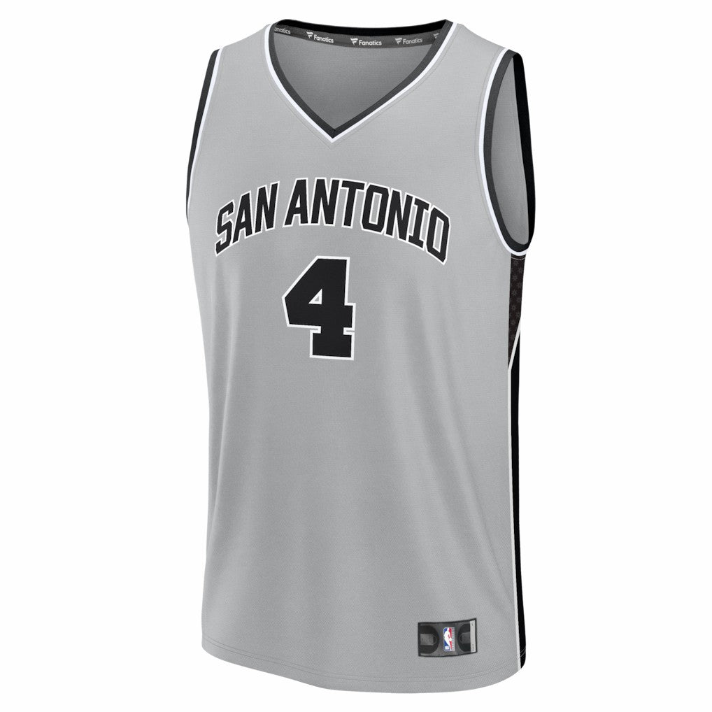 Fanatics - De'Aaron Fox San Antonio Spurs Youth Fast Break Jersey - Statement Edition - Silver