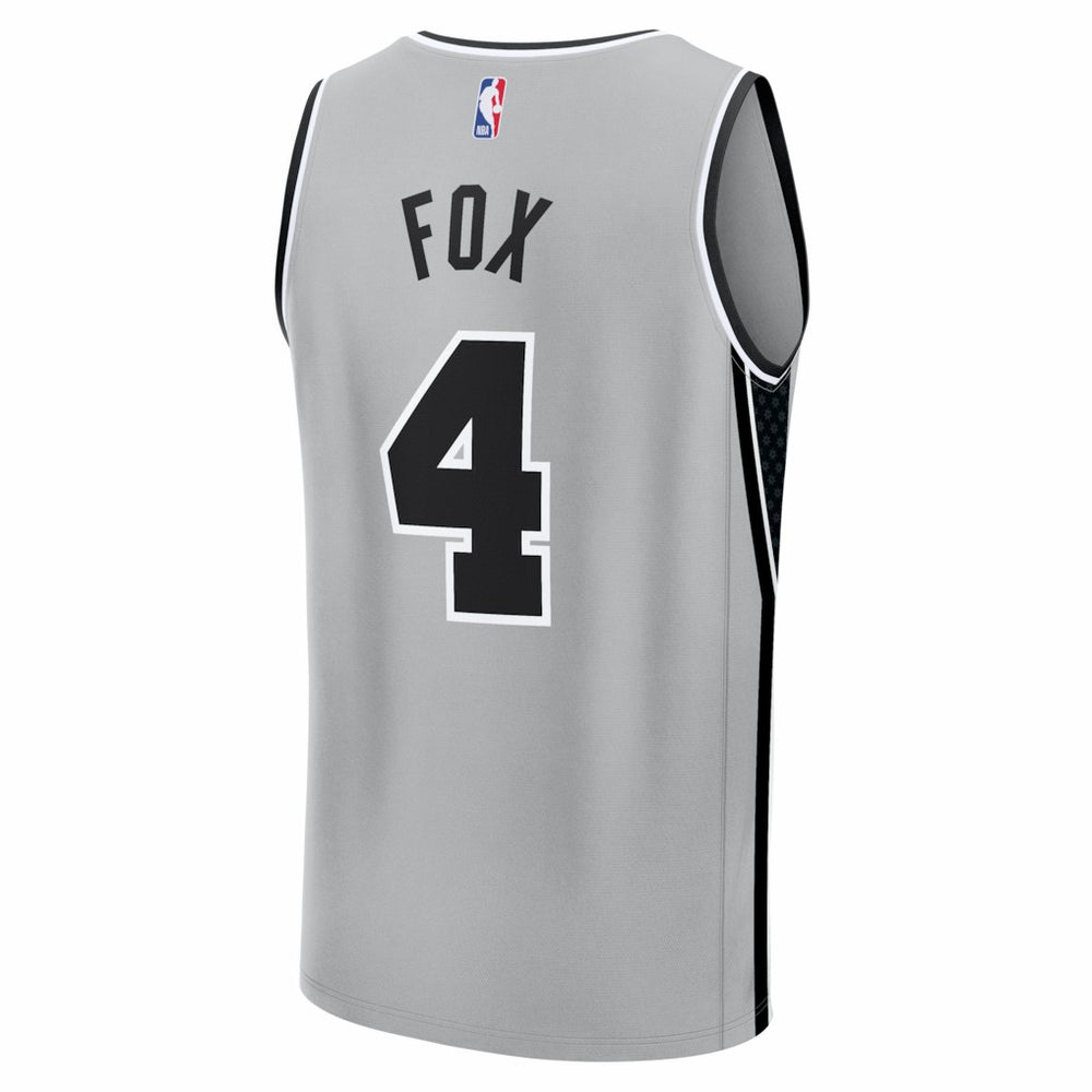 Fanatics - De'Aaron Fox San Antonio Spurs Youth Fast Break Jersey - Statement Edition - Silver