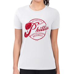 Philadelphia Phillies G-III 4Her by Carl Banks Women's Super-Slim Fit Lightweight Distressed Baseball Team T-Shirt discount