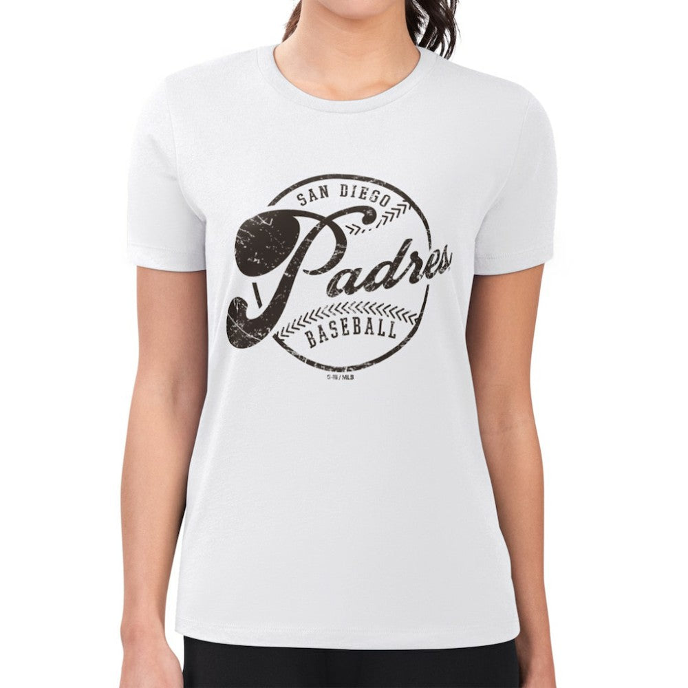 San Diego Padres G-III 4Her by Carl Banks Women's Super-Slim Fit Lightweight Distressed Baseball Team T-Shirt Online