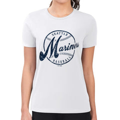 Seattle Mariners G-III 4Her by Carl Banks Women's Super-Slim Fit Lightweight Distressed Baseball Team T-Shirt On Sale