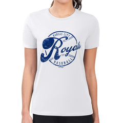Kansas City Royals G-III 4Her by Carl Banks Women's Super-Slim Fit Lightweight Distressed Baseball Team T-Shirt Lifestyle