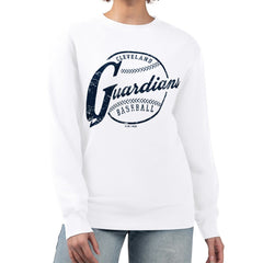 Cleveland Guardians G-III 4Her by Carl Banks Women's Distressed Baseball Team Fleece Pullover Sweatshirt discount