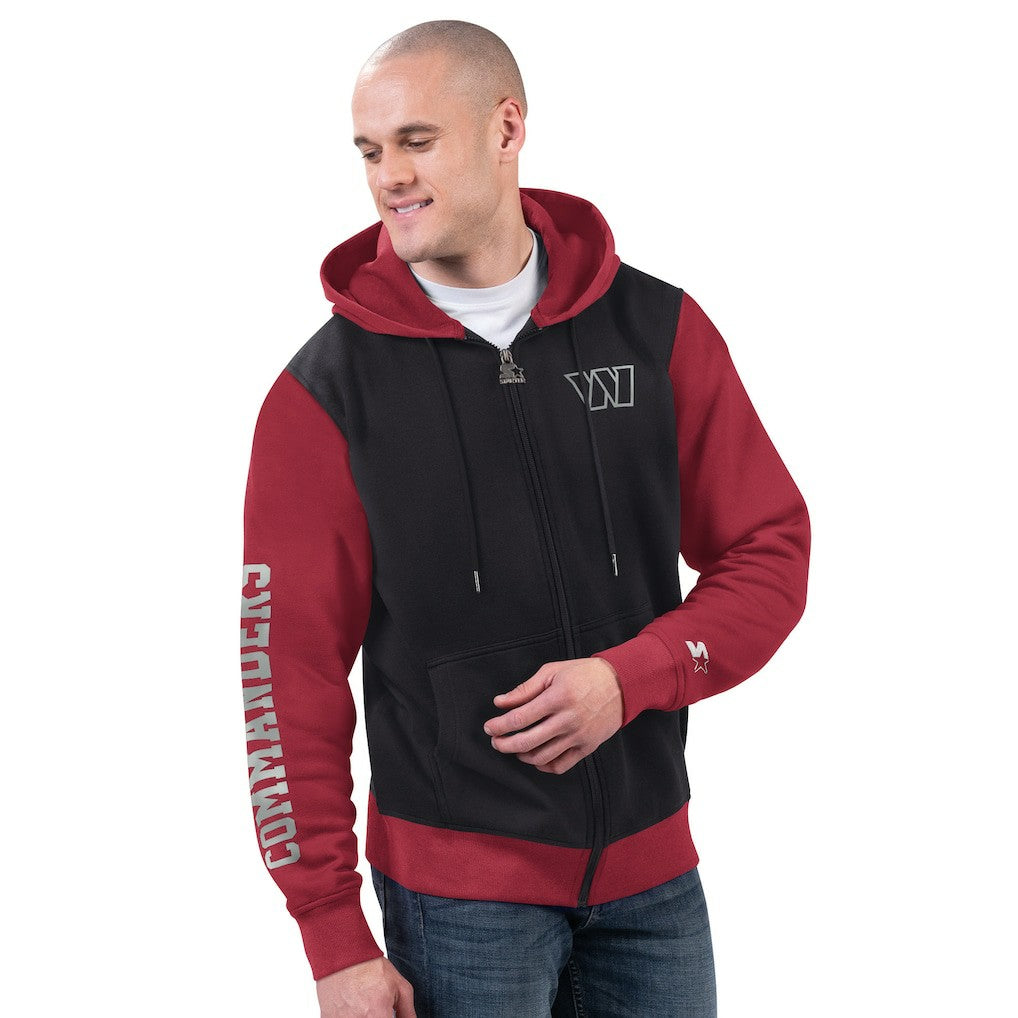 Washington Commanders Starter Thursday Night Gridiron Full-Zip Hoodie Black/Burgundy - NFL