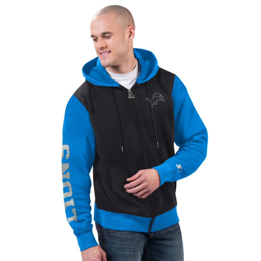 Detroit Lions Starter Thursday Night Gridiron Full-Zip Hoodie Black/Blue - NFL