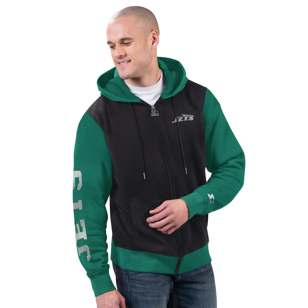 New York Jets Starter Thursday Night Gridiron Full-Zip Hoodie Black/Green - NFL