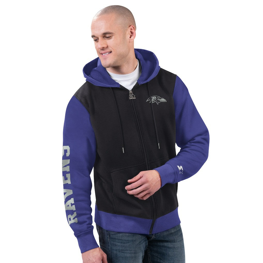 Baltimore Ravens Starter Thursday Night Gridiron Full-Zip Hoodie Black/Purple - NFL