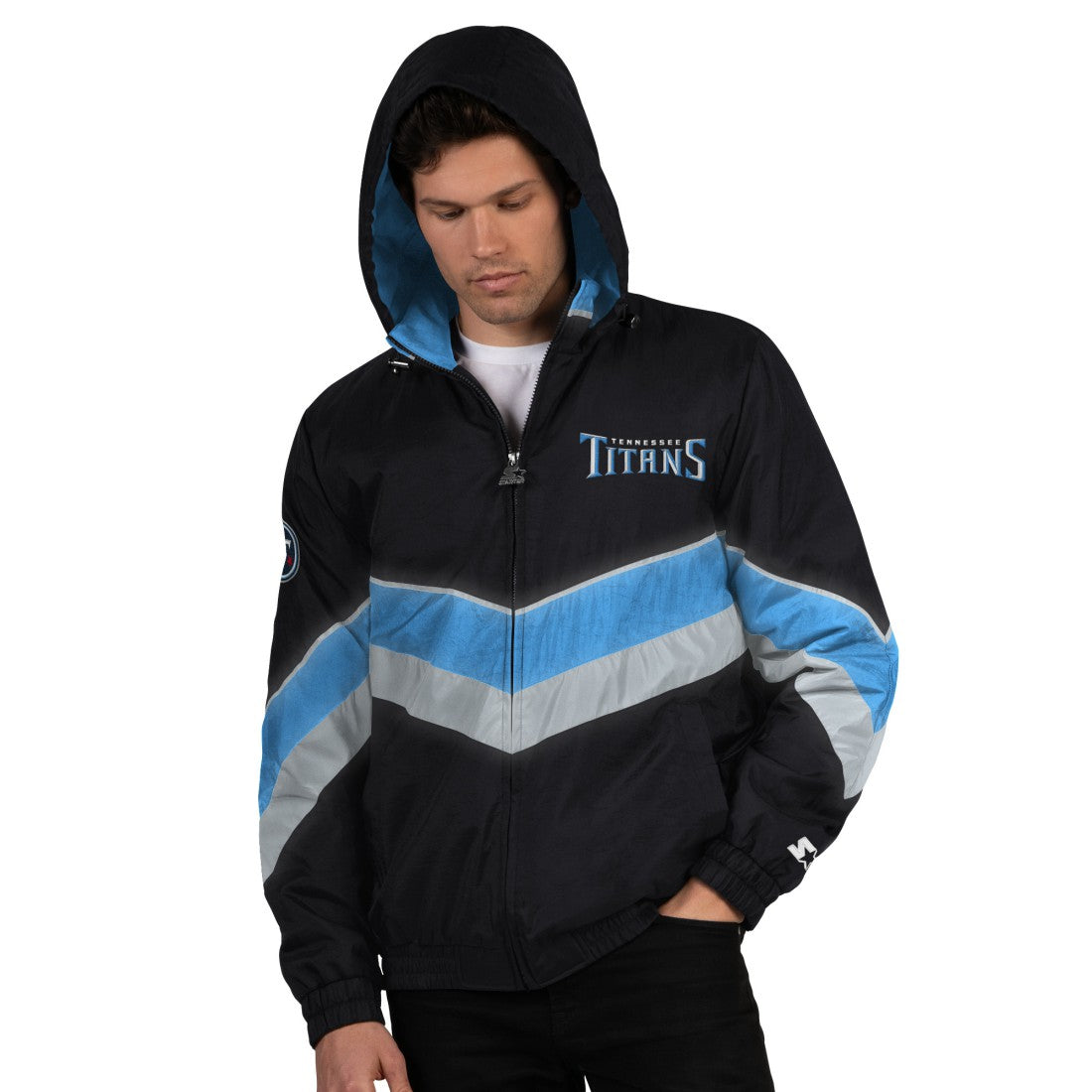 Tennessee Titans Starter Thursday Night Gridiron Full-Zip Jacket Black/Light Blue - NFL