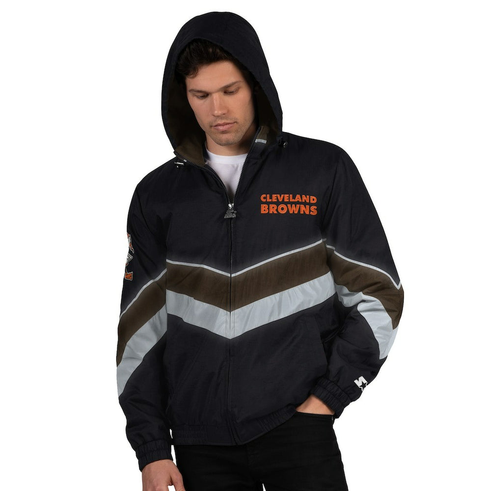 Cleveland Browns Starter Thursday Night Gridiron Vintage Logo Full-Zip Hoodie Black - NFL