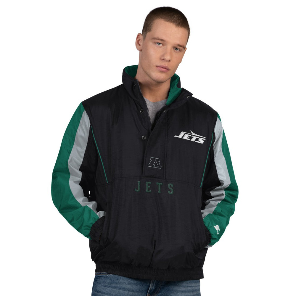 New York Jets Starter Thursday Night Gridiron Half-Zip Jacket Black - NFL