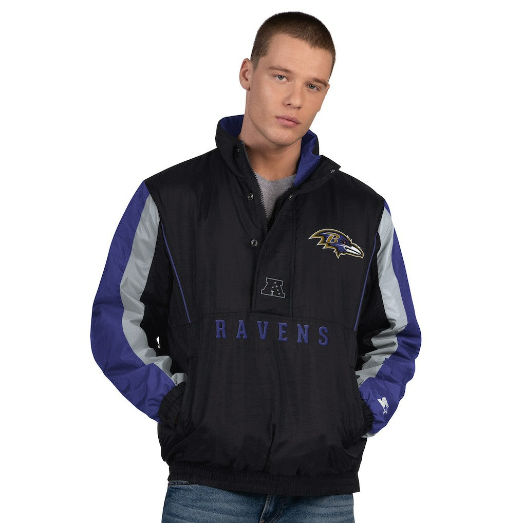 Baltimore Ravens Starter Thursday Night Gridiron Half-Zip Jacket Black - NFL
