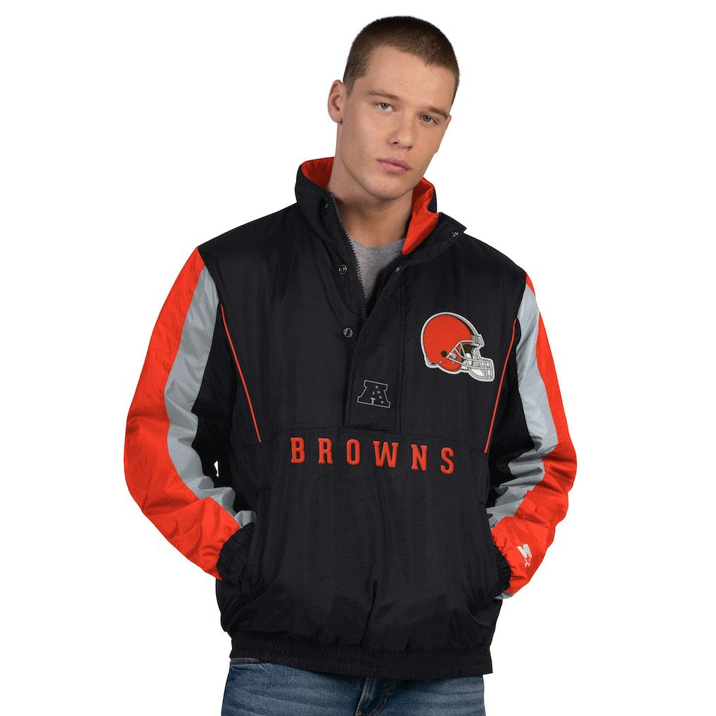Cleveland Browns Starter Thursday Night Gridiron Half-Zip Jacket Black - NFL