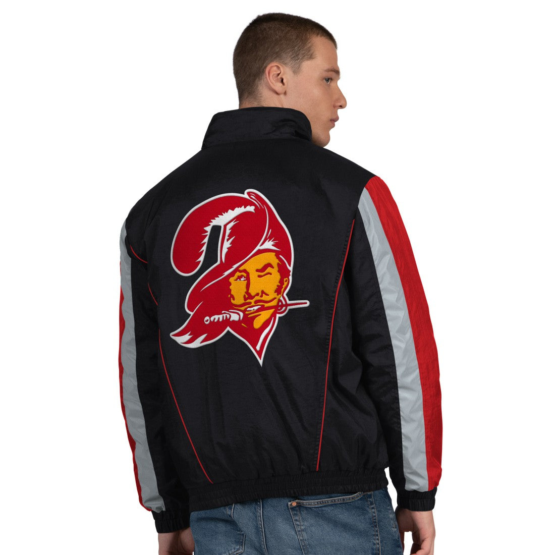 Tampa Bay Buccaneers Starter Thursday Night Gridiron Vintage Logo Half-Zip Jacket Black - NFL