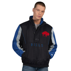 Buffalo Bills Starter Thursday Night Gridiron Vintage Logo Half-Zip Jacket Black - NFL