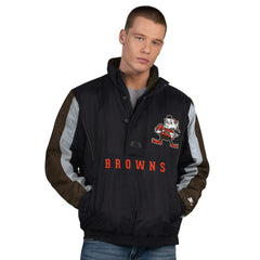 Cleveland Browns Starter Thursday Night Gridiron Vintage Logo Half-Zip Jacket Black - NFL