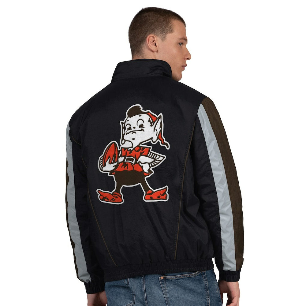 Cleveland Browns Starter Thursday Night Gridiron Vintage Logo Half-Zip Jacket Black - NFL