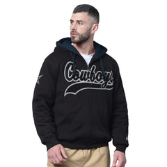 Dallas Cowboys Starter Big Shot Full-Zip Double Hoodie Black - NFL