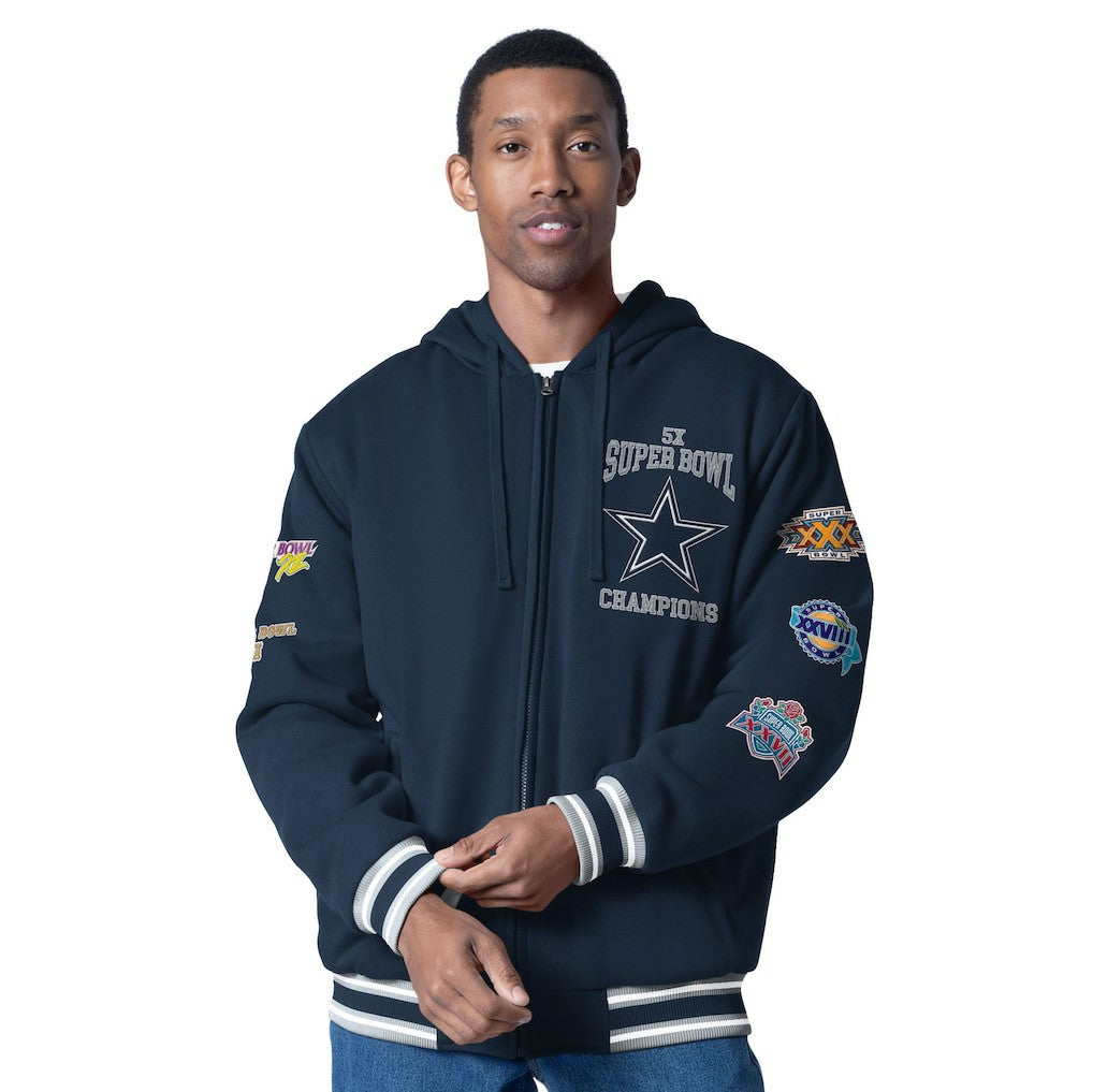 Dallas Cowboys G-III Sports by Carl Banks Power Forward Commemorative Full-Zip Hooded Jacket Navy - NFL
