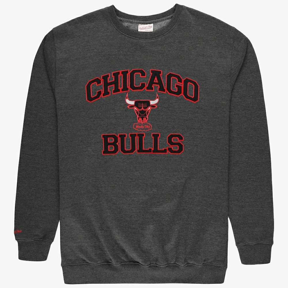 Mitchell & Ness - Chicago Bulls Hardwood Classics Big & Tall Crewneck Sweatshirt - Heather Charcoal