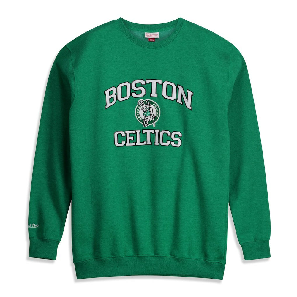 Mitchell & Ness - Boston Celtics Hardwood Classics Big & Tall Crewneck Sweatshirt - Heather Kelly Green