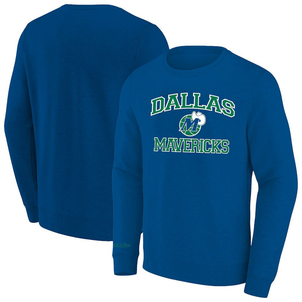 Mitchell & Ness - Dallas Mavericks Hardwood Classics Big & Tall Crewneck Sweatshirt - Heather Blue