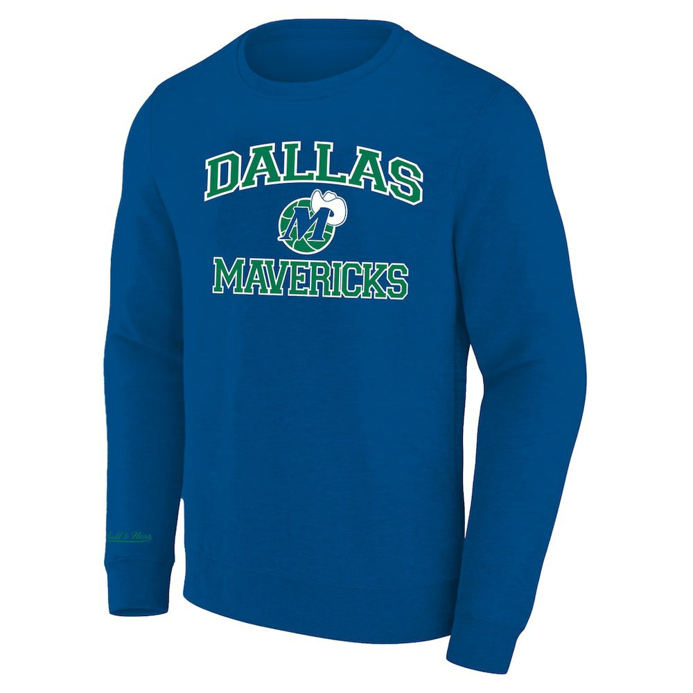 Mitchell & Ness - Dallas Mavericks Hardwood Classics Big & Tall Crewneck Sweatshirt - Heather Blue