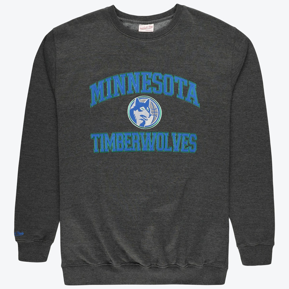 Mitchell & Ness - Minnesota Timberwolves Hardwood Classics Big & Tall Crewneck Sweatshirt - Heather Charcoal