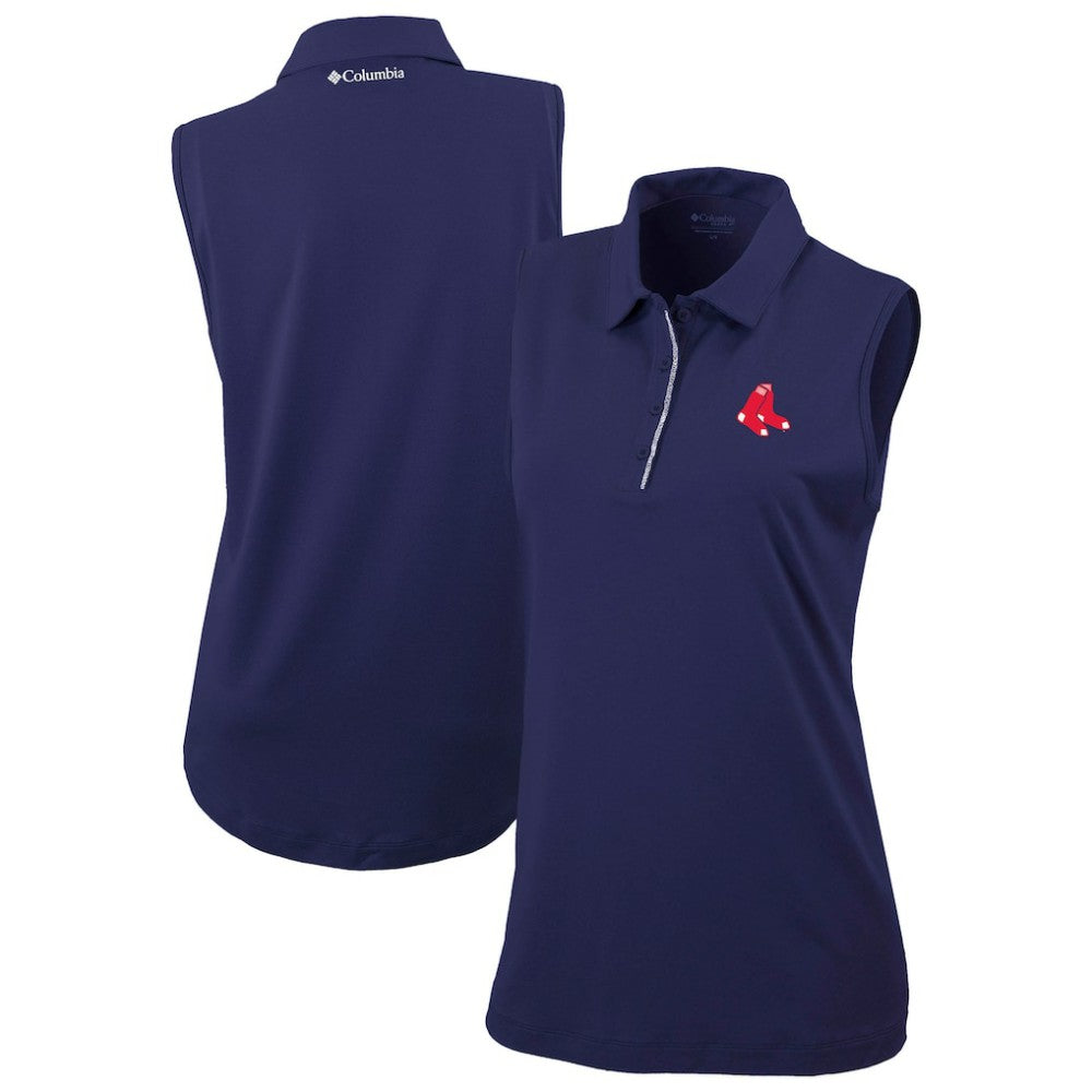 Boston Red Sox Columbia Women's Tend The Ball Sleeveless Polo On Sale